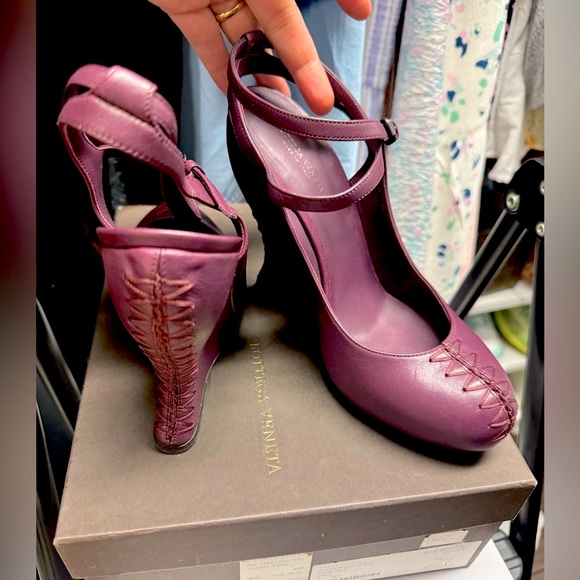 Bottega Veneta Shoes - Bottega venetta women wedges heels eggplant color